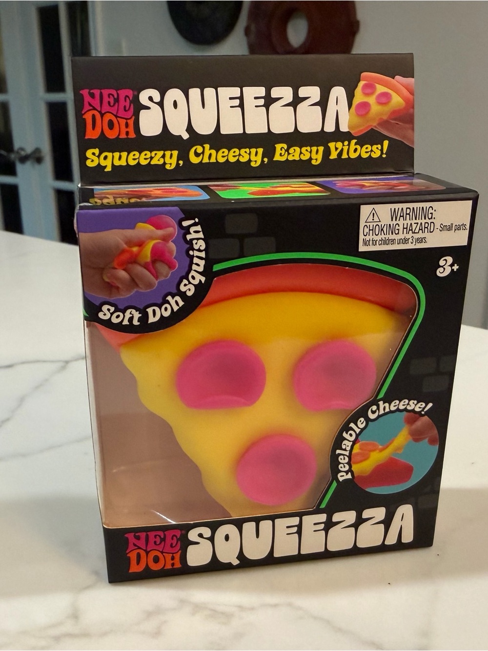 Schylling NEEDOH Squeezzza Pizza Squishy Toy - NIB - RARE - Orange crust